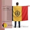 Belgium national football team cape flag, black-yellow-red Belgian tricolor flag, RBFA lion team crest, 68D polyester, wearable fan gear for FIFA World Cup 2026 match day cheering
