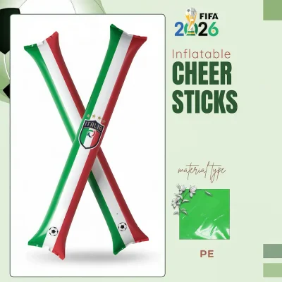 Italy Inflatable Cheer Sticks | FIFA 2026 World Cup Fan PE Cheer Sticks