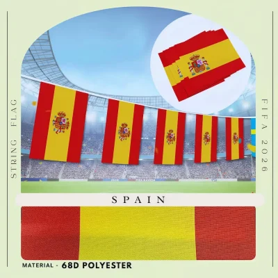 Mexico 68D Polyester String Flag Bunting | FIFA World Cup 2026 Football Supporter Decoration