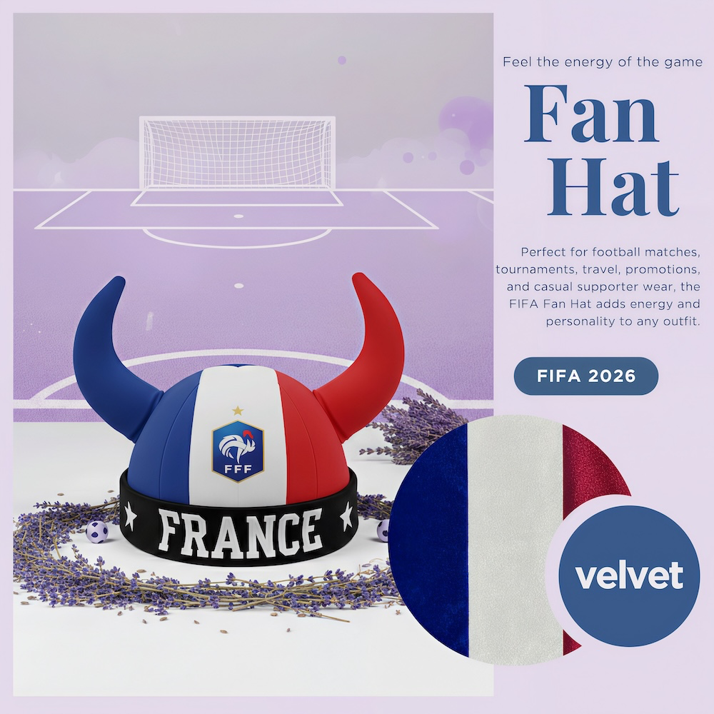 France national team velvet viking horn fan hat for FIFA 2026 football matches