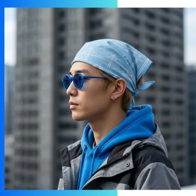 Alternative view of Custom 22"×22" Square Evaporative Cooling Bandana Polyester Sublimated for Outdoor & Sports Use
