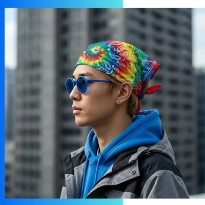 Alternative view of Custom Heavyweight Double Layer Lycra Bandana 24×48cm 170GSM Sublimated for Sports & Fashion