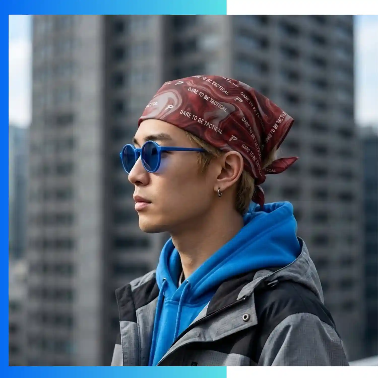Custom Cotton Bandana 25×48cm – 95% Cotton / 5% Spandex One Color Screen Printed Scarf - Image 2