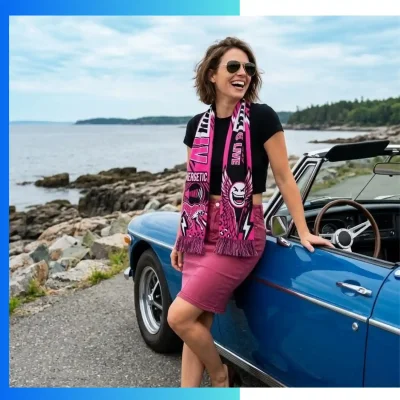 Alternative view of Extra Wide Custom Jacquard Knitted Scarf with Tassels – 22cm Acrylic Winter Scarf