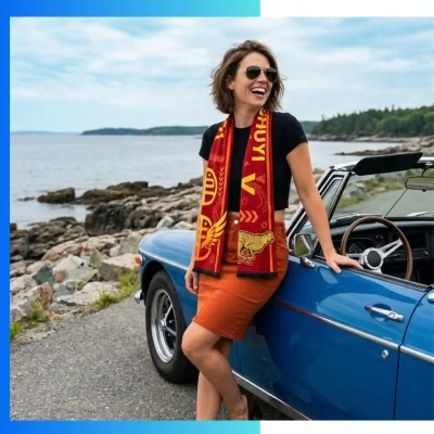 Alternative view of Premium Business Jacquard Scarf – Viscose Polyester Executive Scarf 30cm Custom 3-Color Corporate Gift Scarf with Tassels