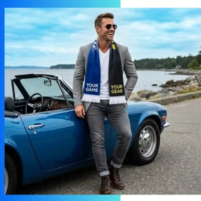 Alternative view of Premium Dralon Winter Scarf – Custom Full Sublimation Tassel Scarf (17cm x 145cm)