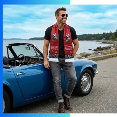 Alternative view of Premium Summer Ribbon Scarf – Custom Full Sublimation Lightweight Tassel Scarf