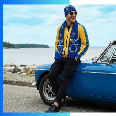 Alternative view of Custom Knitted Beanie and Scarf Set – Jacquard Reversible Winter Gift Set with Tassel Scarf