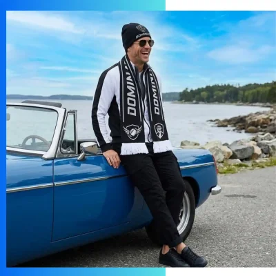 Alternative view of Custom Knitted Beanie & Jacquard Scarf Set – Reversible Winter Set with Tassel Scarf