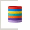 Debossed embossed silicone wristbands, no ink textured dimensional logo bracelets for premium branding events and promotions