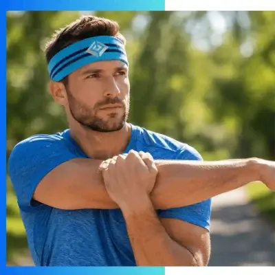 Alternative view of Custom Solid Color Stretch Headbands – Embroidered Cotton Blend Sports & Promotional Headwear