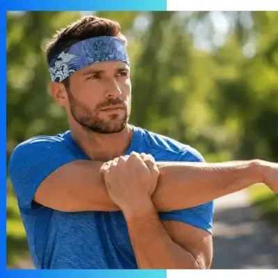 Alternative view of Custom 9" Sublimated Cooling Headbands – Compact Evaporative Cooling Sports Headwear