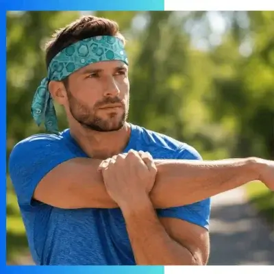 Alternative view of Custom 40.25" × 2.25" Sublimated Cooling Headbands – Long Narrow Evaporative Sports Headwear