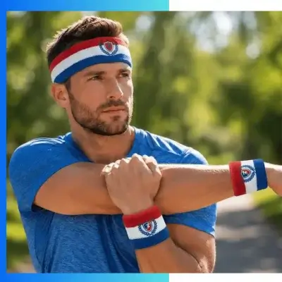 Alternative view of Custom Embroidered Sports Headband & Wristband Set – Cotton Blend Team Accessories