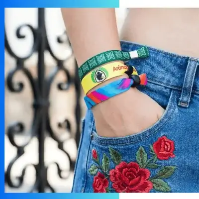 Alternative view of Custom Ribbon Sublimation Wristbands – Soft Fabric Event & Festival Wristbands with Full-Color Print