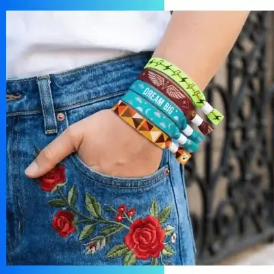 Alternative view of Custom Woven Polyester Wristbands – Durable Fabric Event & Festival Wristbands with Permanent Design