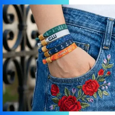 Alternative view of Custom Bamboo Fiber Wristbands with Two-Way Bamboo Buckle – Eco-Friendly Festival & Event Wristbands