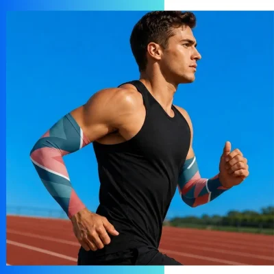 Alternative view of Custom Youth Short Sublimated Arm Sleeves (L32cm) – Stretch Compression Sports Sleeves with Full Color Printing