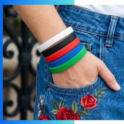 Alternative view of Solid Color Silicone Wristbands (Blank Custom Event & Promotional Wristbands – 1/2", 3/4", 1")