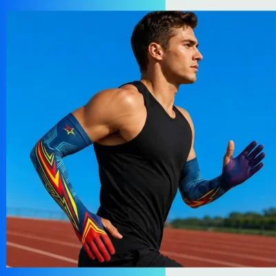 Alternative view of Custom Adult Sublimated Arm Sleeves – Full Color Compression Sports Sleeves