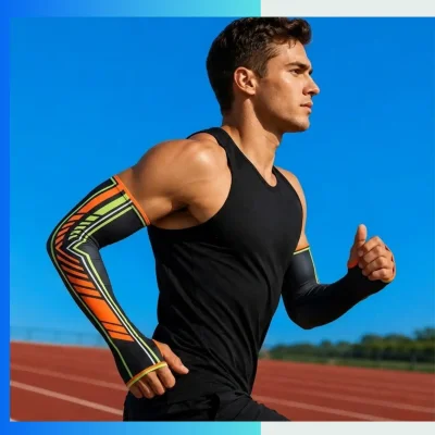 Alternative view of Custom Adult Thumb Hole Arm Sleeves – Full Length Sublimated Compression (L53cm)