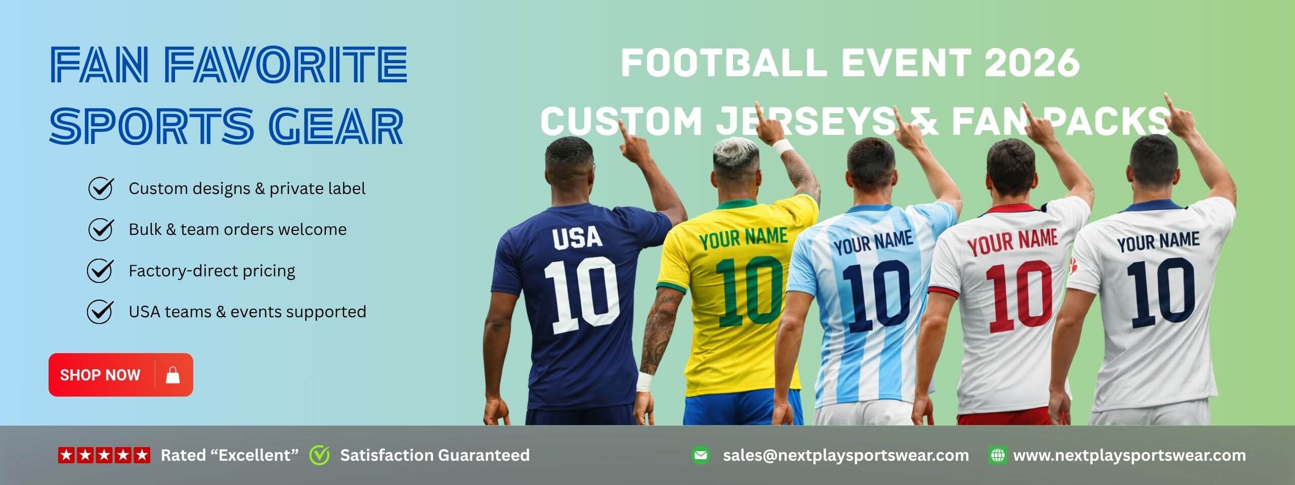 Custom football jerseys for 2026 season with personalized names and numbers – NextPlay Sportswear
