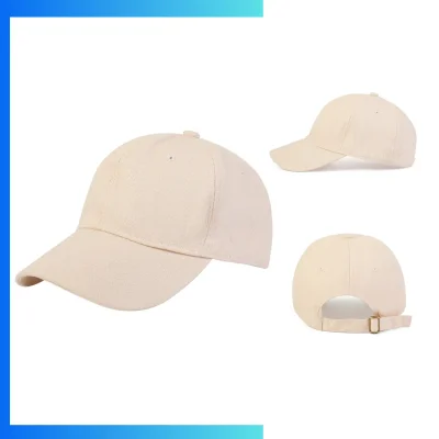 Unstructured 6-Panel Cotton Soft Top Baseball Cap – Adjustable Casual Dad Hat with Pre-Curved Visor