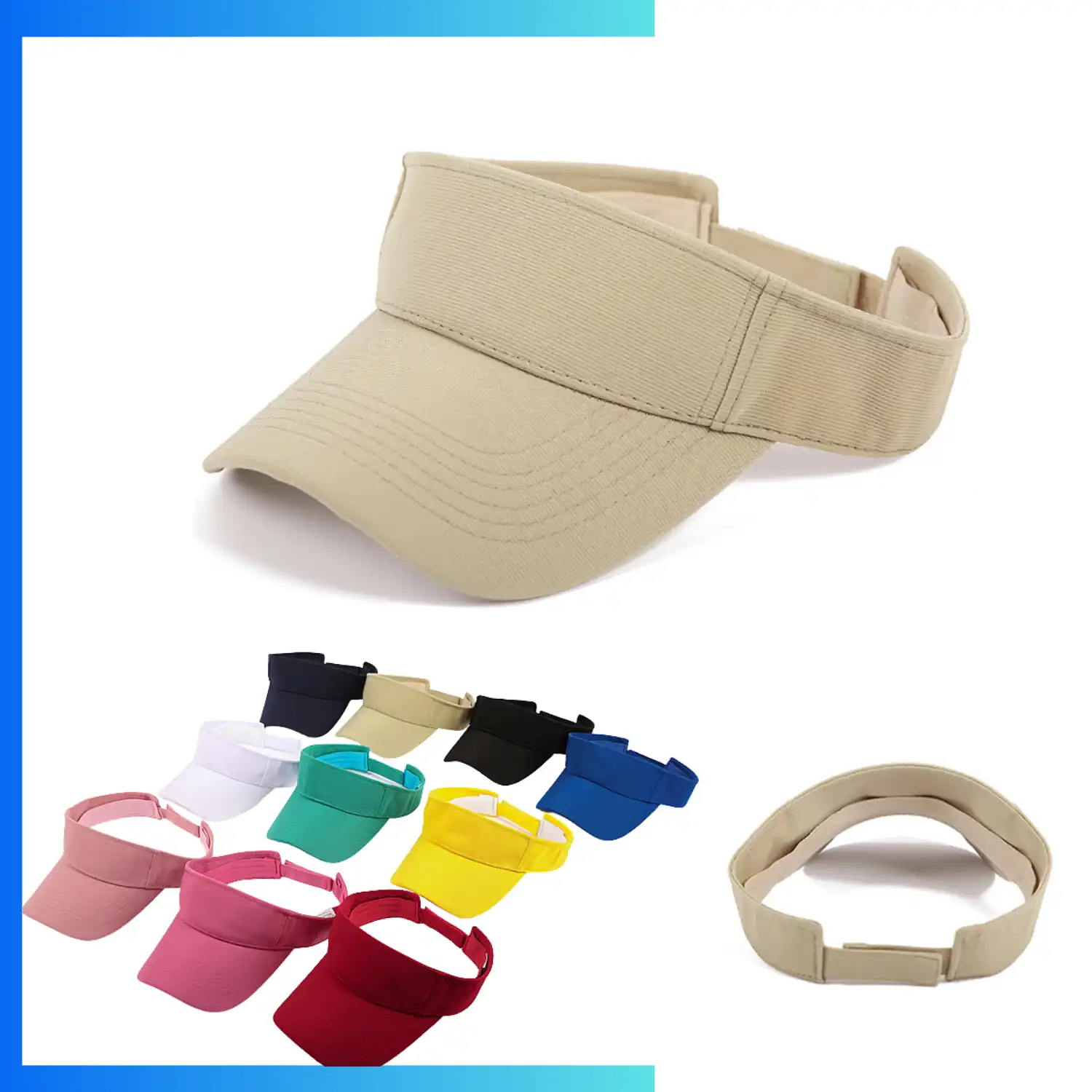Premium Jacquard Sun Visor – Ammonia Polyester Cotton Adjustable Golf & Tennis Visor Hat - Image 3
