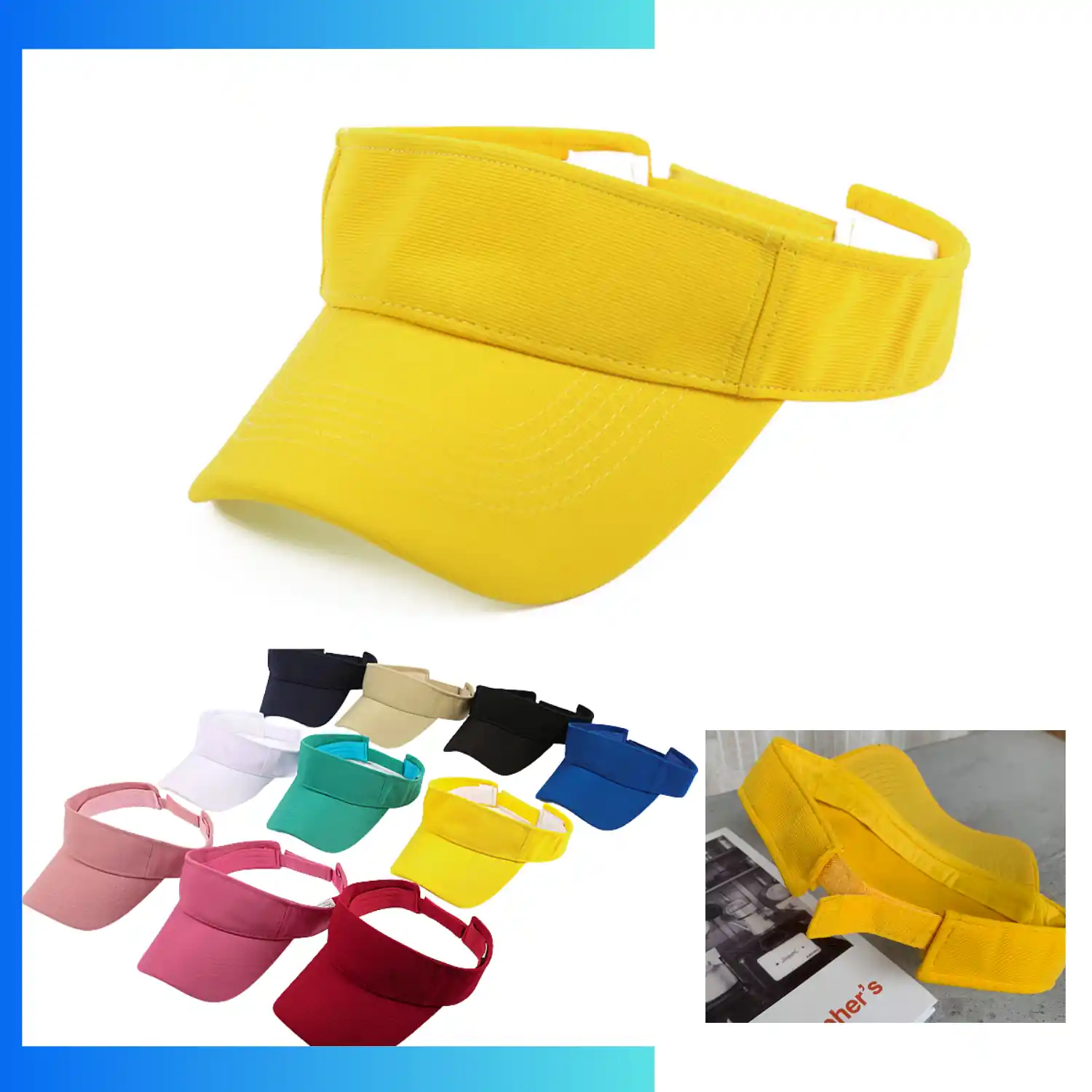 Premium Jacquard Sun Visor – Ammonia Polyester Cotton Adjustable Golf & Tennis Visor Hat - Image 9