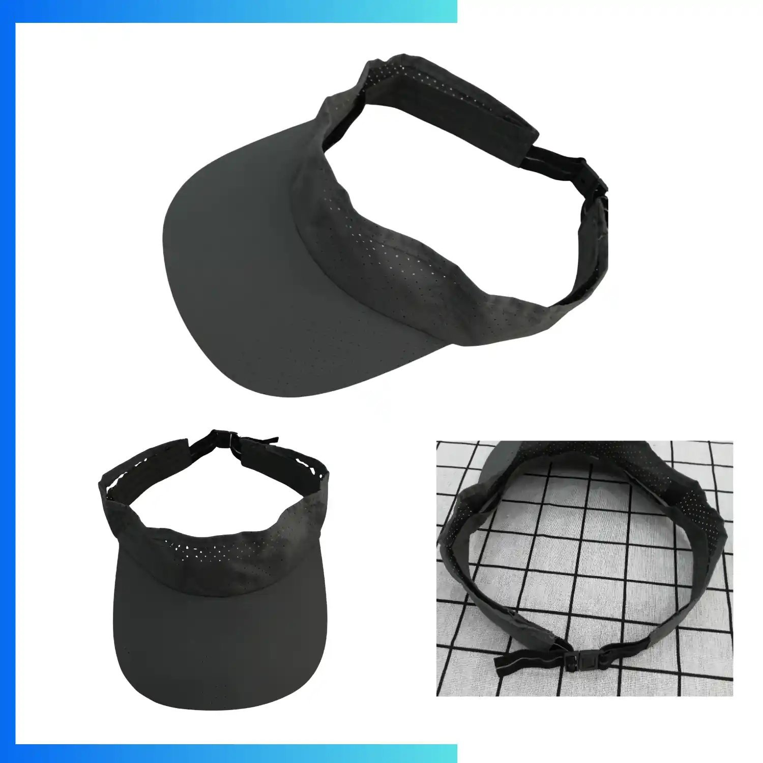 Quick Dry Sport Sun Visor – Lightweight Polyester Running & Tennis Visor Hat - Image 3
