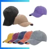 Washed Vintage 6-Panel Unstructured Baseball Cap – Pre-Washed Cotton Dad Hat with Adjustable Buckle Strap
