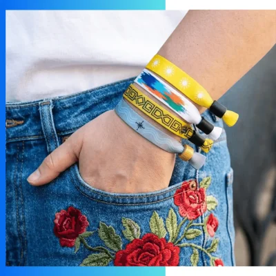 Alternative view of Custom Sublimation Polyester Wristbands with Full-Color Print – Event & Festival Access Bands