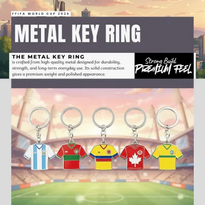 2026 FIFA World Cup national team jersey zinc alloy key rings, multi-team soccer fan keychain set