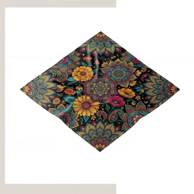Custom 22"×22" Square Polyester Bandana Full Edge Sublimation Print for Sports & Promotions