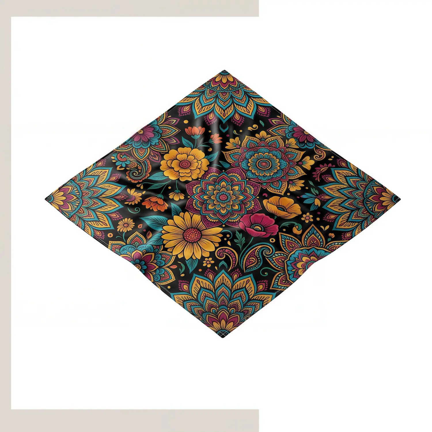 Custom 22"×22" Square Polyester Bandana Full Edge Sublimation Print for Sports & Promotions