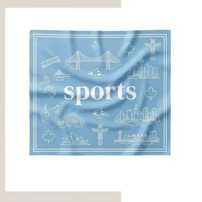 Custom 22"×22" Square Evaporative Cooling Bandana Polyester Sublimated for Outdoor & Sports Use