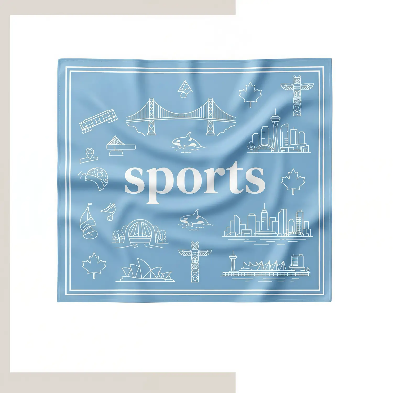 Custom 22"×22" Square Evaporative Cooling Bandana Polyester Sublimated for Outdoor & Sports Use