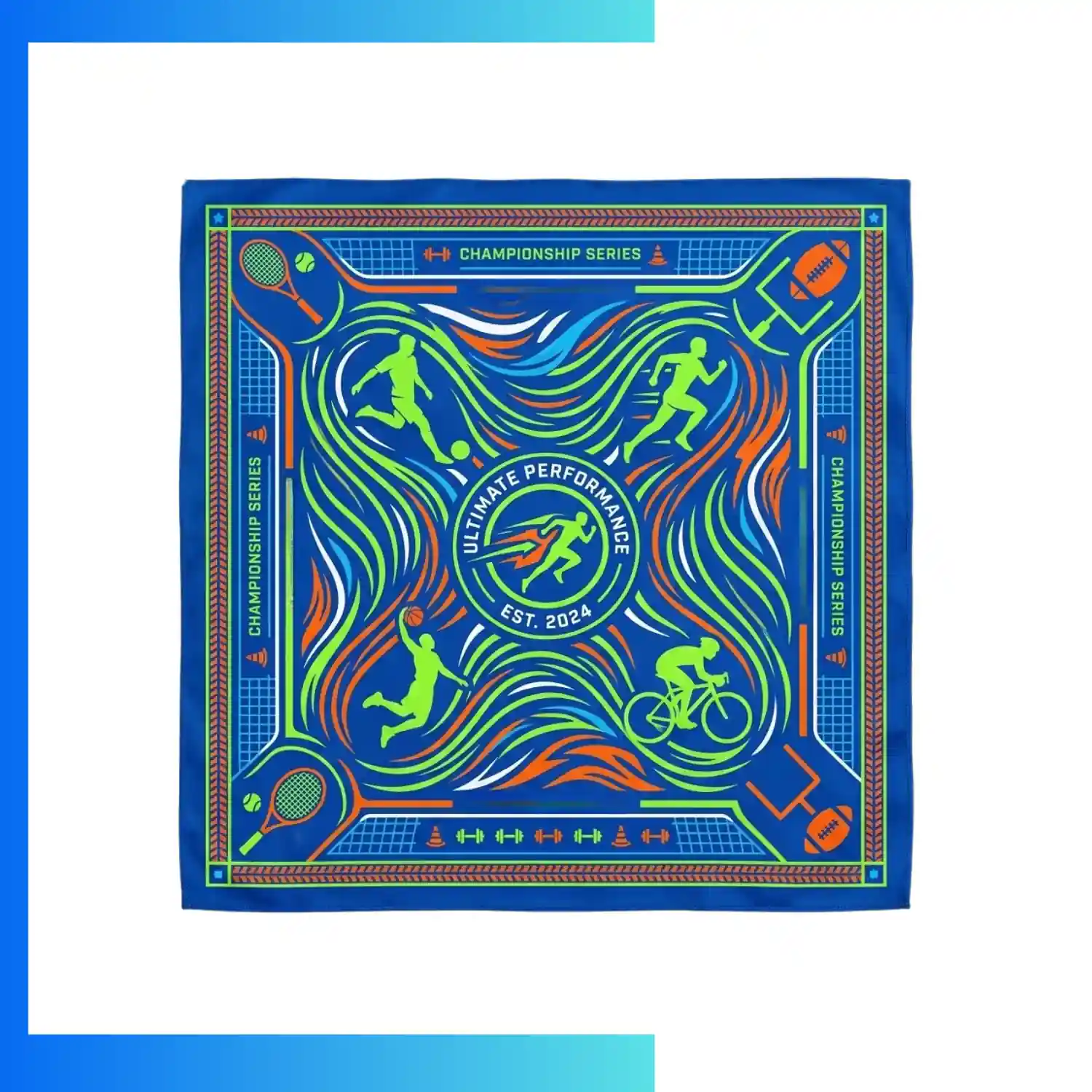 Custom Double Layer Cooling Bandana 24×48cm – 160GSM Polyester Sublimated Neck Gaiter for Outdoor & Sports Use
