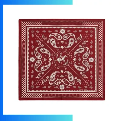 Custom 22×22 Cotton Bandana – Full Color Edge-to-Edge Digital Print Square Bandana