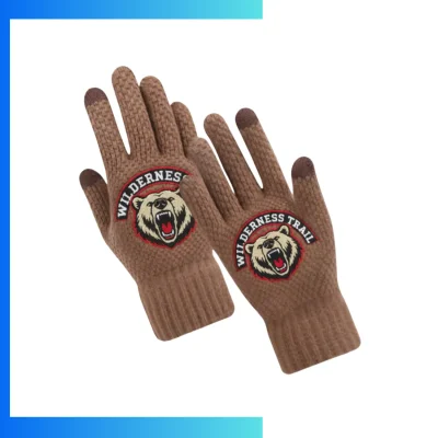 Custom Acrylic Winter Gloves with 2-Finger Touchscreen – Warm Knitted Adult Gloves with Logo