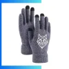 Custom Argyle Cold Resistance Gloves with 2-Finger Touchscreen – Knit Winter Gloves with Woven Label Branding