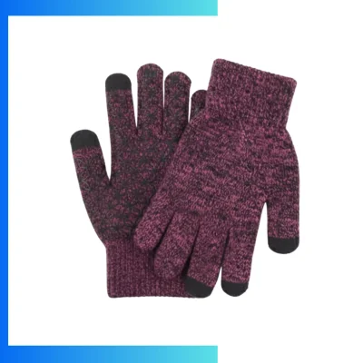 Custom Non-Slip Silicone Grip Gloves with 3-Finger Touchscreen – Acrylic Winter Work & Driving Gloves with Logo