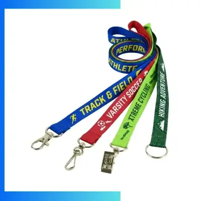 Custom Polyester Lanyards – Screen Printed One Color ID Neck Straps