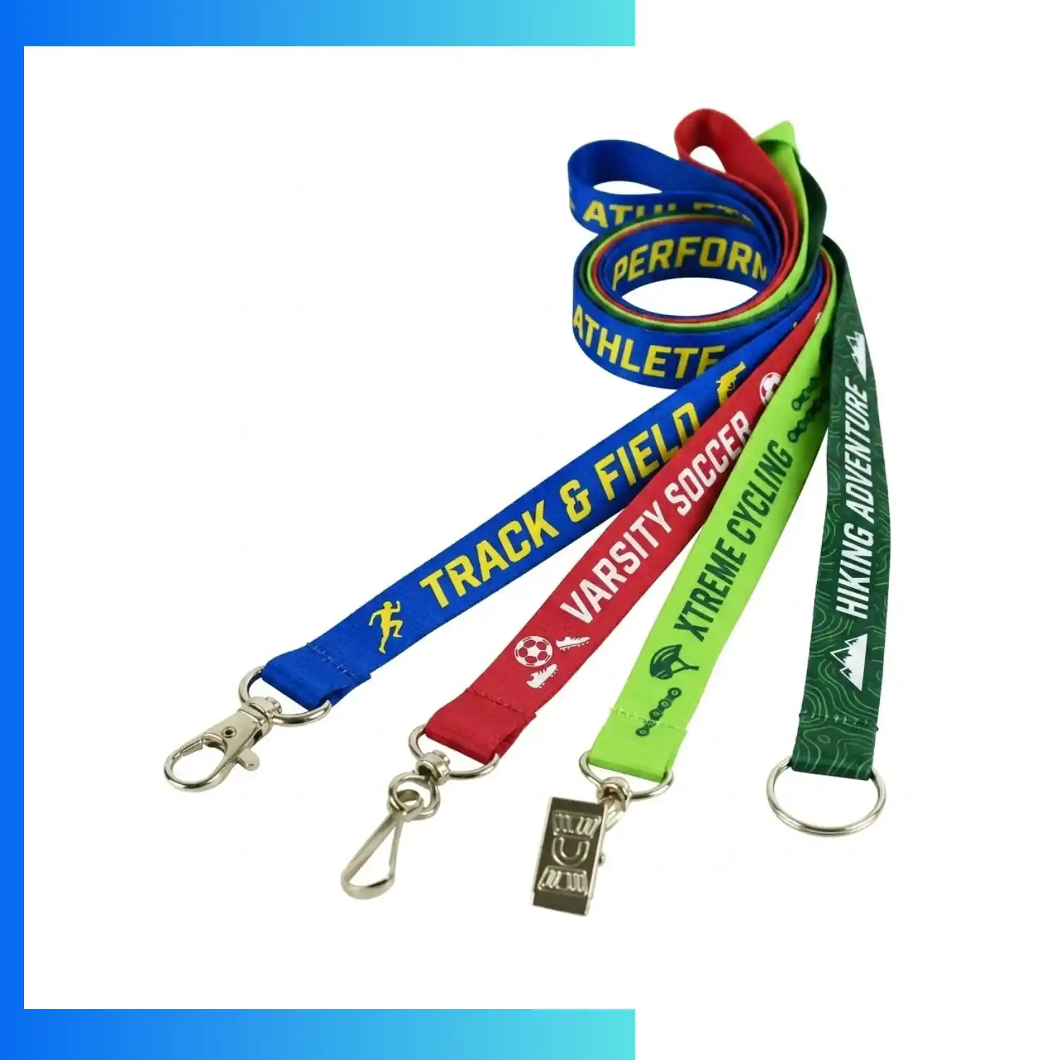 Custom Polyester Lanyards – Screen Printed One Color ID Neck Straps