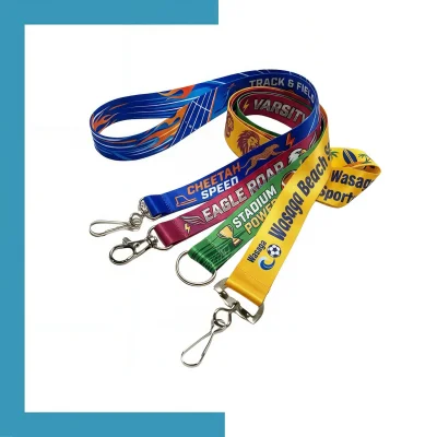 Custom nylon lanyard with screen printing front view - SKU NPS-ACC-LAN-216