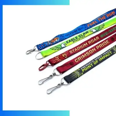 Custom Woven Lanyards – Polyester Thread Logo ID Neck Strap with Permanent Woven Branding