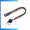 Custom Polyester Lanyard with Retractable Reel Combo – Screen Printed ID Neck Strap with Polydome Badge Reel
