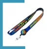 Custom dye sublimation lanyard with retractable reel combo front view - SKU NPS-ACC-LAN-220