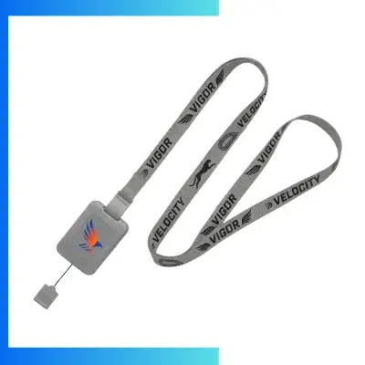 Custom Polyester Lanyard with New Style Retractable Reel – Screen Print or Full Color Sublimation Combo