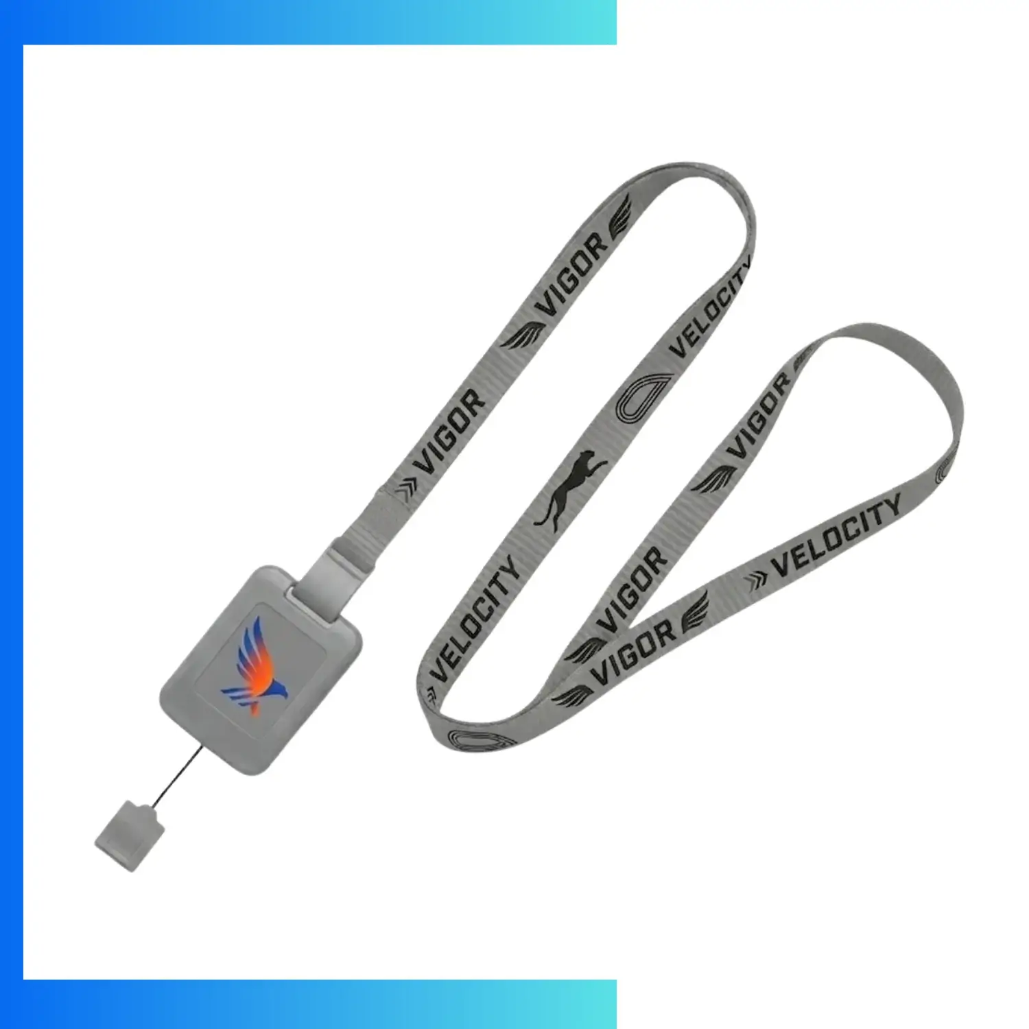 Custom Polyester Lanyard with New Style Retractable Reel – Screen Print or Full Color Sublimation Combo